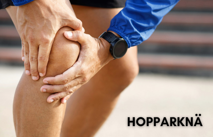 hopparknä, smärta under knäskålen